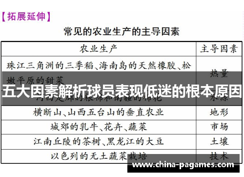 五大因素解析球员表现低迷的根本原因