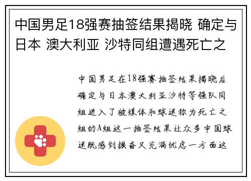 中国男足18强赛抽签结果揭晓 确定与日本 澳大利亚 沙特同组遭遇死亡之组